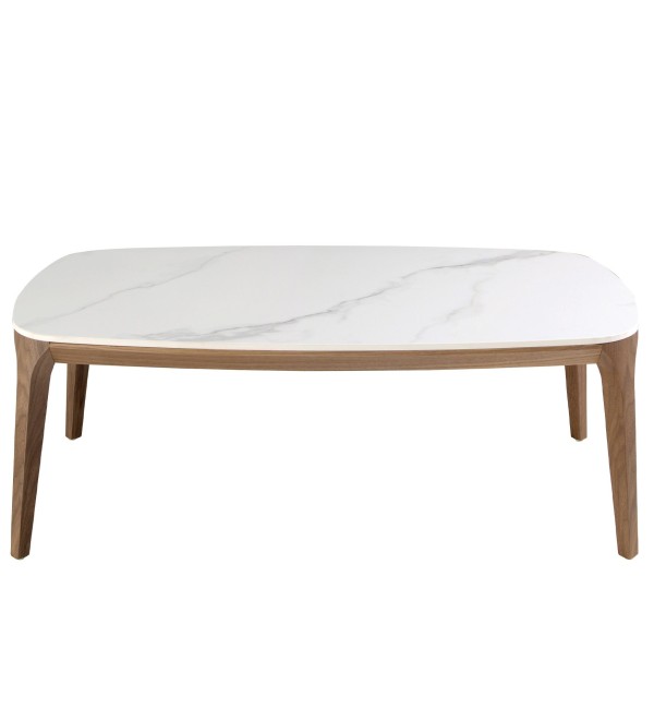 Овальный столик 2132/CT933 из керамики и ореха
