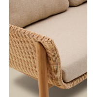 Двухместный диван Galea из тикового дерева и синтетического ротанга 170,5 см