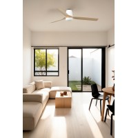Потолочный вентилятор PUNT TUB M Ш1300 белый/клен 3P LED 18W TUYA