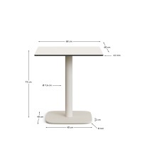 Dina Уличный стол белый на белом металлическом основании 68 x 68 x 70 см