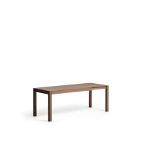 Раздвижной стол Narevi из дубового шпона с отделкой под орех, 170 (230) x 80 см