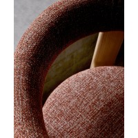 Granite Стул на 4 ножках из терракотового шенилла и массива ясеня в натуральной отделке
