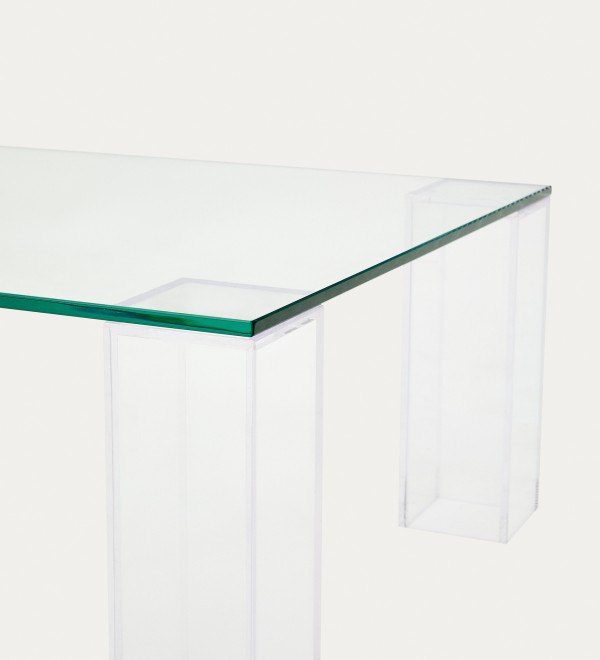 Журнальный столик Adularia из стекла прозрачного цвета 140 x 60