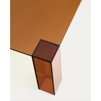 Журнальный столик Adularia из стекла коричневого цвета 85 x 85
