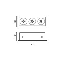 Colin-3 Серый встраиваемый светильник 72-108W 2700K 20°