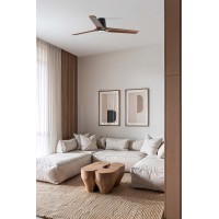 Потолочный вентилятор HEYWOOD TUB L Ш1320 черный/орех 3P LED 10W TUYA