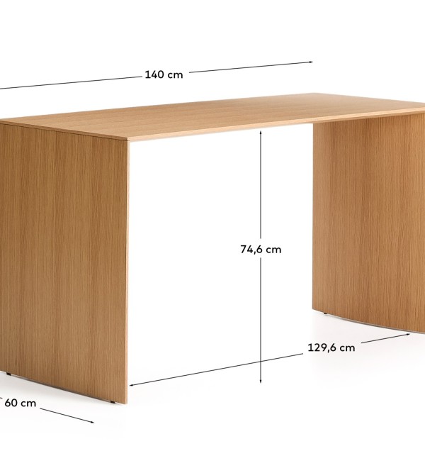 Письменный стол из дубового шпона Litto, 140 x 60 см