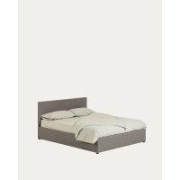 Nahiri Мягкая серая кровать для матраса размером 150 x 200 см