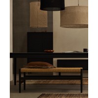 Раздвижной стол Lenon черный из шпона и массива дуба 160(240)x90