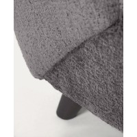 Кресло Marthan из серой синели и дерева с отделкой венге