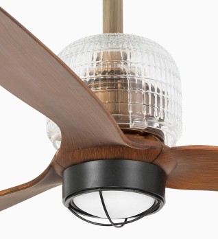 Потолочный вентилятор DECO FAN M, цвет состаренное золото/орех, 3000K