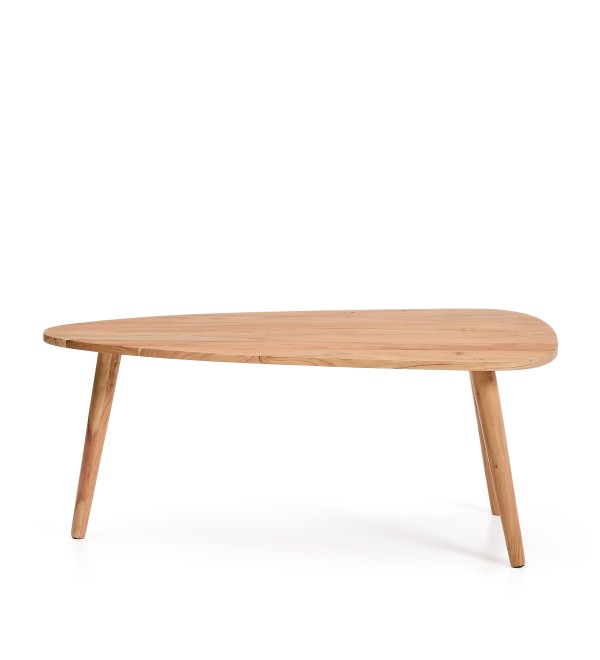 Журнальный столик Duvani из массива акации с выбеленной отделкой Ø110 x 60