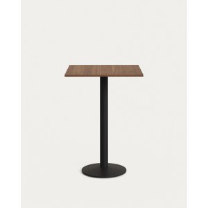 Высокий садовый столик Esilda ореховый на черном металлическом основании 60 x 60 x 96 см