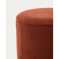 Kaeli Пуф для ног со съемным чехлом из терракотового букле Ø 60