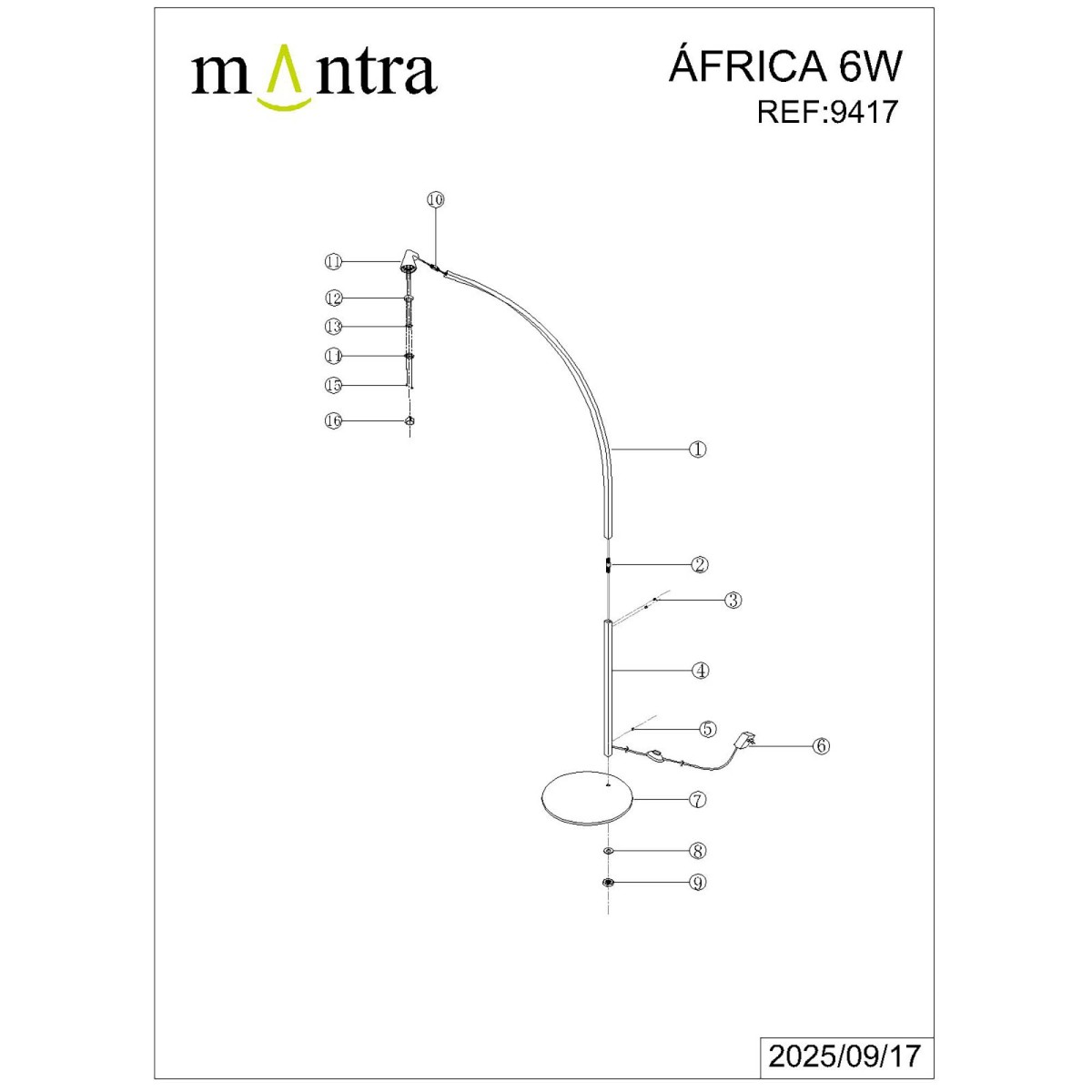 9417 Торшер MANTRA AFRICA