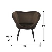 Ozome Кресло из коричневого бархата