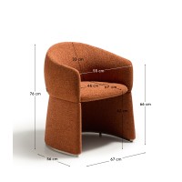 Стул Bosca из терракотовой шенилловой ткани