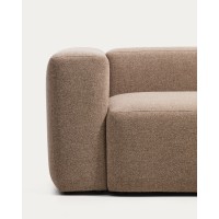 Двухместный диван с шезлонгом Blok из коричневой синели, 240 см