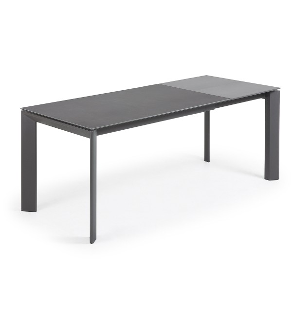 Стол Atta 140 (200) x90 антрацит керамика
