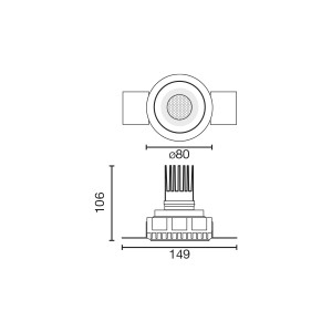 Tulipa Белый встраиваемый даунлайт без рамки 10W 15° 3000K CRI90 DALI