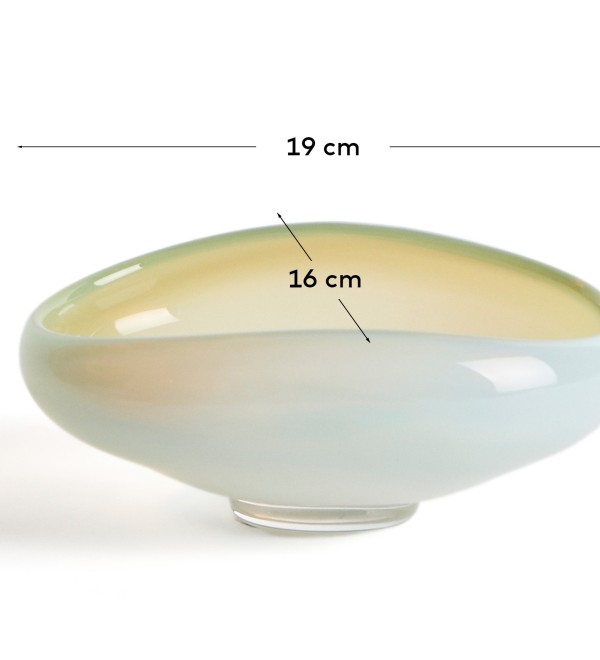 Ваза Nodila из белого стекла, 19 x 14 см