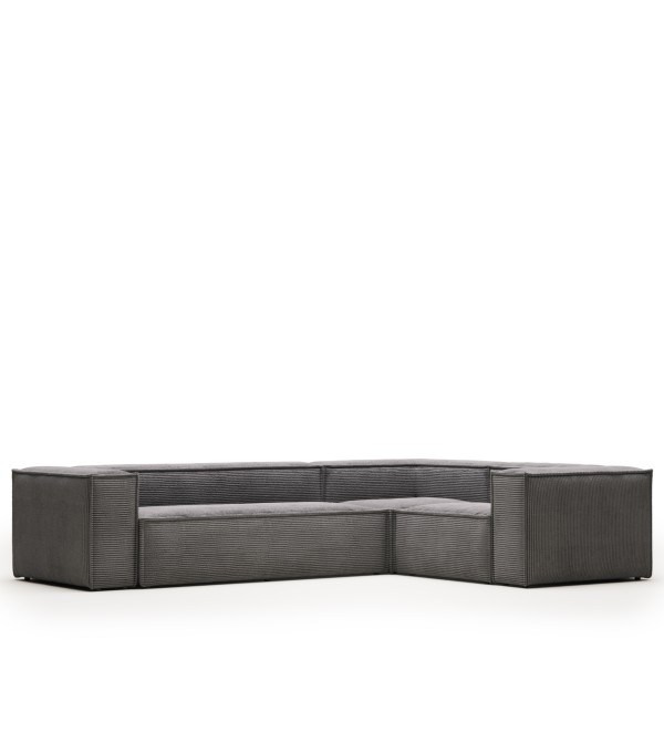 Угловой 4-х местный диван Blok серый вельвет 320 x 230 cm