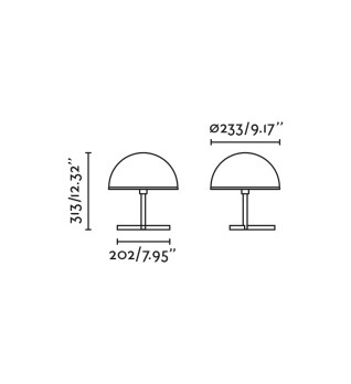 DOME S Настольная лампа черная 1XE27