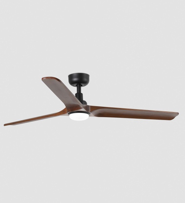 Вентилятор HEYWOOD L Ш1320mm черный / темное дерево 3P LED 10W CCT