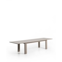Раздвижной стол Livorno из алюминия цвета таупе, 233(350) x 100 см