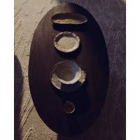 Ovak Журнальный столик из акации с чёрной отделкой 140 x 70 см