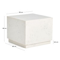 Журнальный столик Sorein из белого мрамора 50 x 50 см