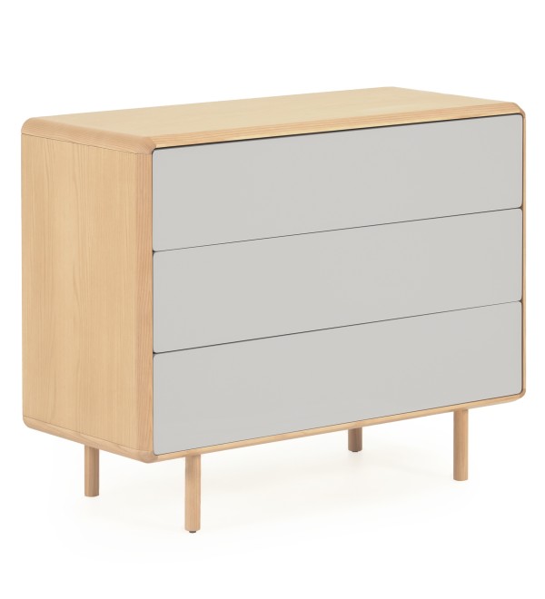 Комод Anielle из массива ясеня с тремя ящиками 98,9 x 78 см