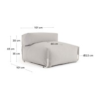 Square пуф квадратный со спинкой 101 x 101 см, светло-серый, для садового модульного дивана
