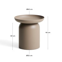 Уличный столик Arcola из алюминия таупе, диаметр 45 см