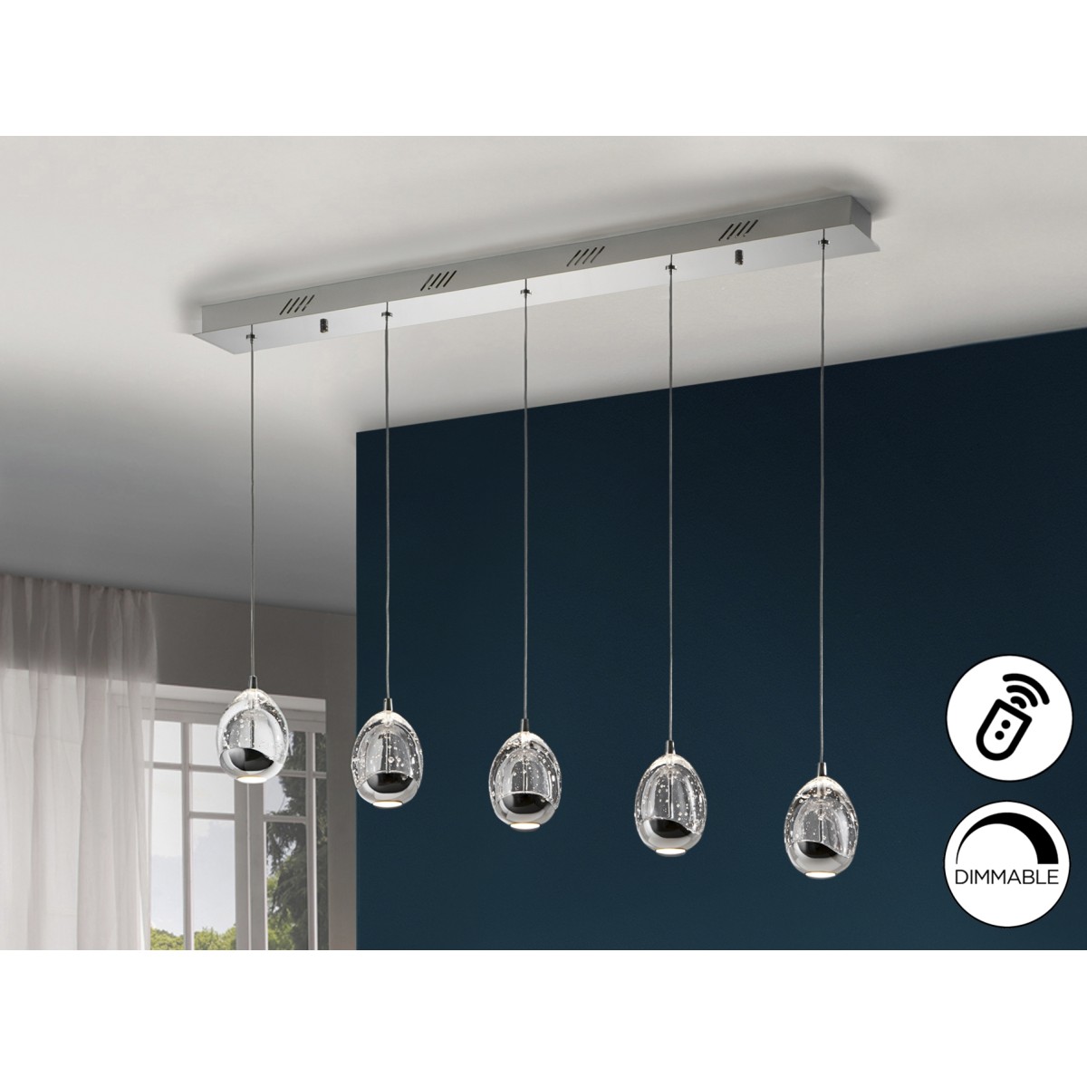 Подвесной светильник Rocio 5L хром DIMMABLE