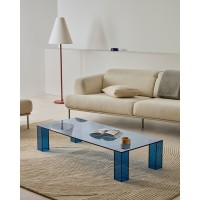 Журнальный столик Adularia из синего стекла 140 x 60