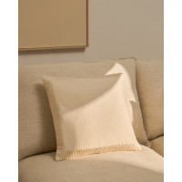Чехол для подушки Luadia из хлопка цвета экрю с плиссировкой, 50 x 50 см