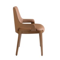 Стул 4136/CH20029 с обивкой из коричневой экокожи