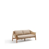 Двухместный диван Galea из тикового дерева и синтетического ротанга 170,5 см