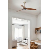 Потолочный вентилятор DECO FAN M, цвет состаренное золото/орех, 3000K