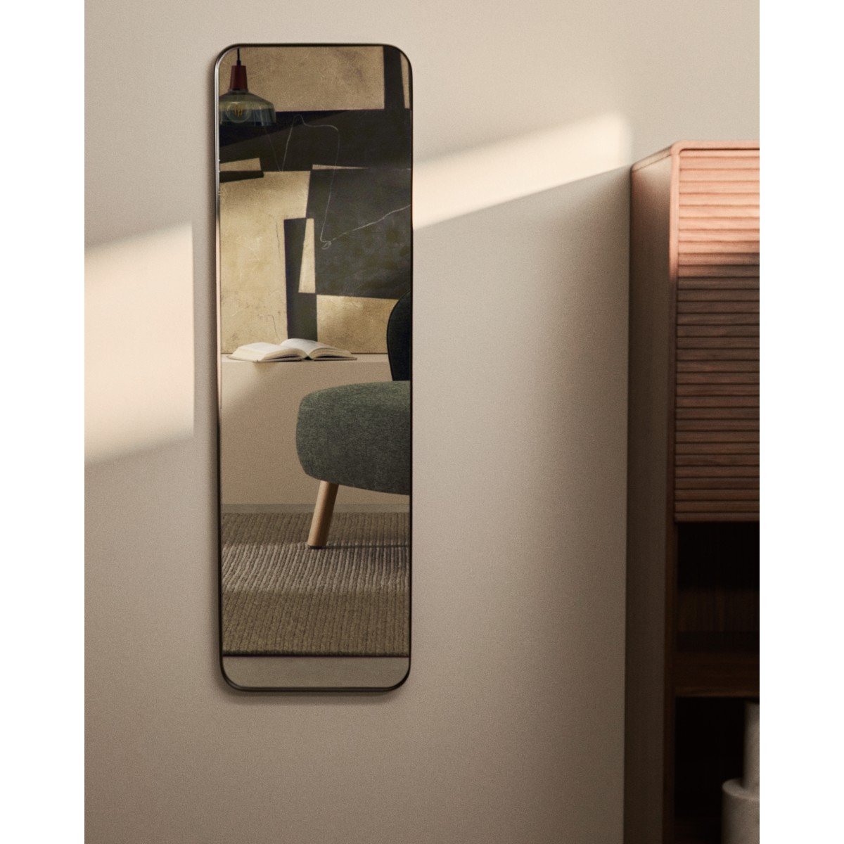 Черное металлическое зеркало Marco 55,5 x 150,5 см