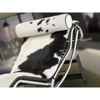 Leco Шезлонг из коровьей кожи черный/белый