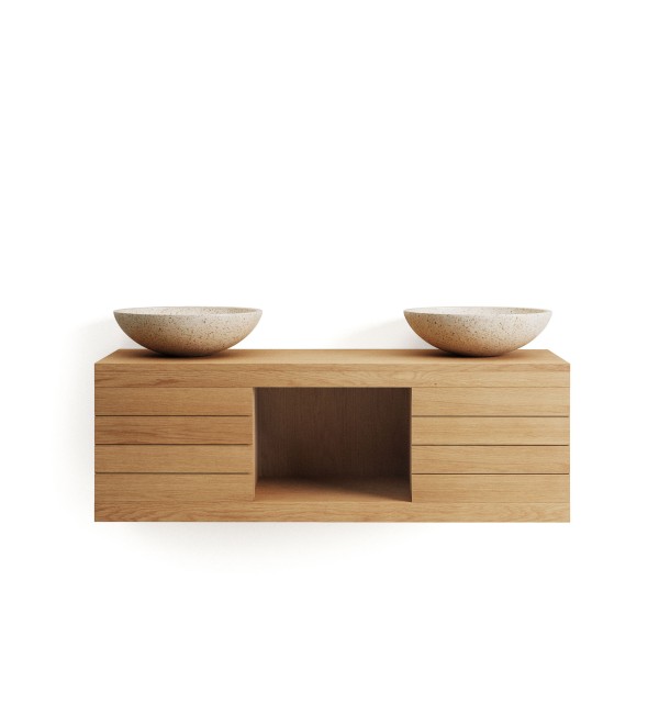 Kenta Мебель для ванной из массива тика с натуральной отделкой, 120 x 45 см