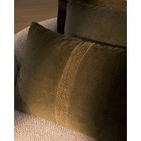 Чехол для подушки Tavre из зеленого бархата с вышивкой, 30 x 50 см