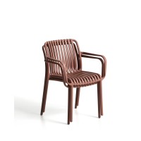 Уличный стул Isabellini из пластика терракотового цвета