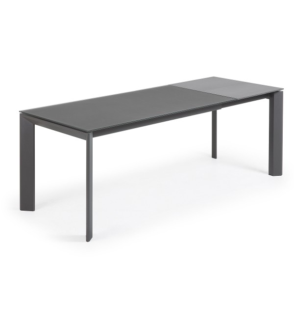 Стол Atta 160 (220) x90 антрацит, темно-серый, стекло