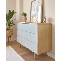 Комод Anielle из массива ясеня с тремя ящиками 98,9 x 78 см