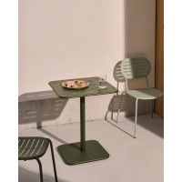 Уличный стол Brai из зеленой оцинкованной стали 70 x 70 см
