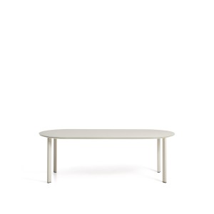 Уличный стол Erice из алюминия и закаленного стекла цвета экрю, 230 x 100 см