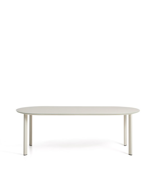 Уличный стол Erice из алюминия и закаленного стекла цвета экрю, 230 x 100 см